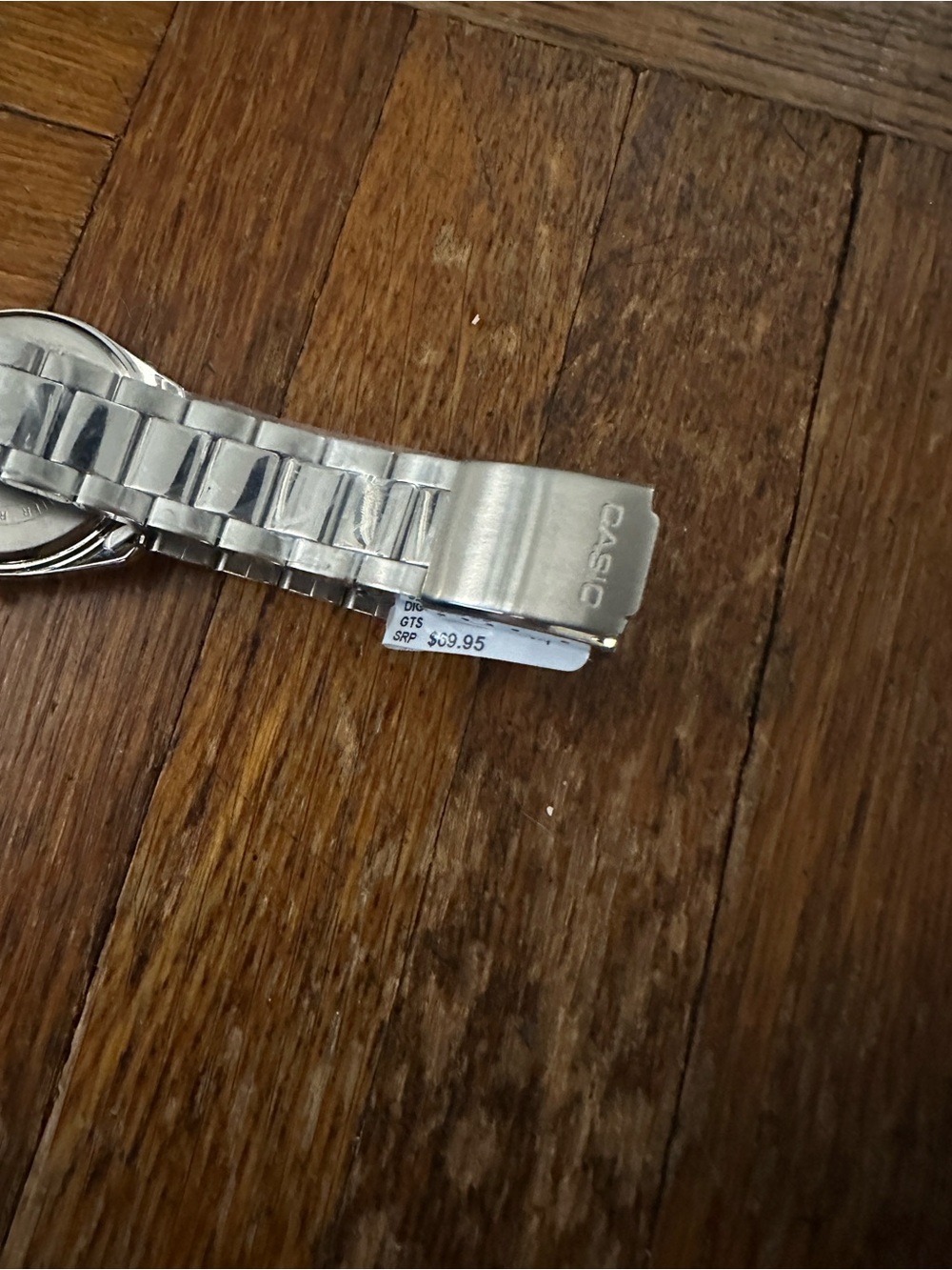 Casio Silver Bracelet Watch with Turquoise Dial - Picture 2 of 2